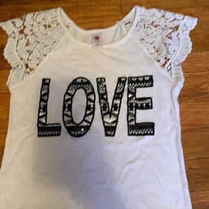 Girls White and Black love shirt